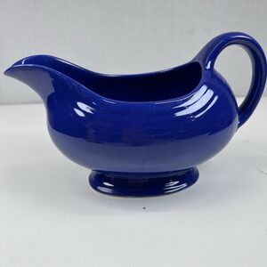 Vintage Fiestaware Cobalt Blue Gravy‎ Sauce Boat Homer Laughlin Fiesta *Chip*